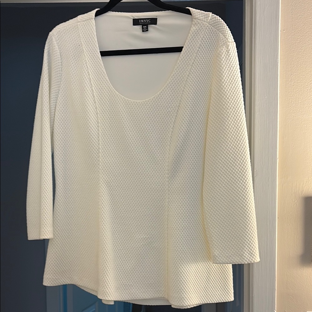 Isaac Mizrahi White Fitted Blouse